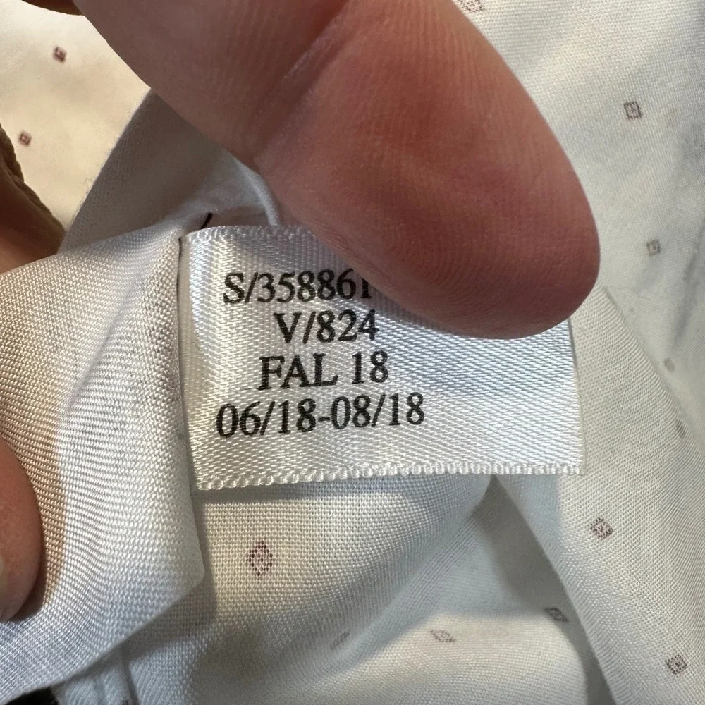 Banana Republic Button Down Shirt Mens L White Diamond Slim Fit Non-Iron Office